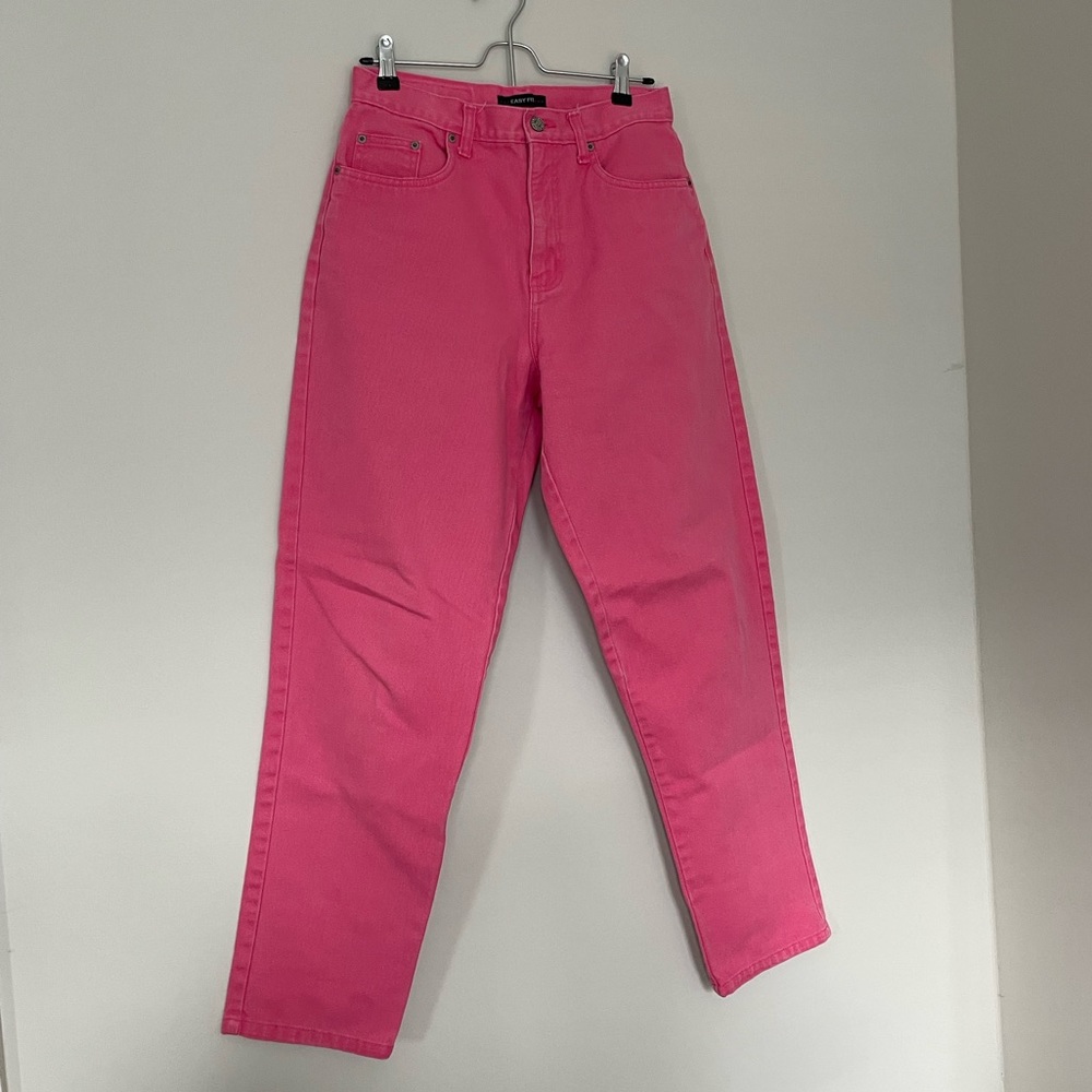 Hot Pink High-Waisted Mom Jeans